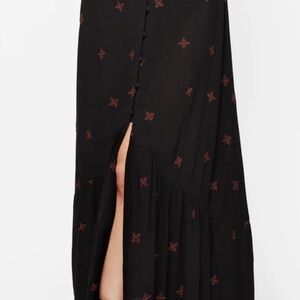 Disturbia Sublime Witches Knot Embroidered Button Down Midaxi Skirt